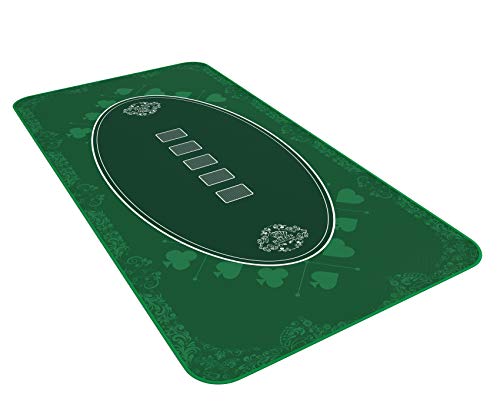 Bullets Playing Cards Designer Pokermatte grün in 160 x 80cm für den eigenen Pokertisch - Deluxe Pokertuch – Pokerteppich – Pokertischauflage… von Bullets Playing Cards