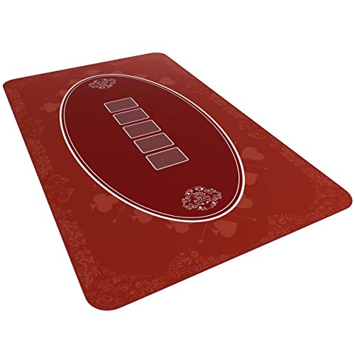 Bullets Playing Cards, Designer Pokermatte rot in 100 x 60cm, für den eigenen Pokertisch, Deluxe Pokertuch, Pokerteppich, Pokertischauflage Bullets Playing Cards, Designer Pokermatte rot in 100 x 60cm, für den eigenen Pokertisch, Deluxe Pokertuch, Pokerteppich, Pokertischauflage von Bullets Playing Cards