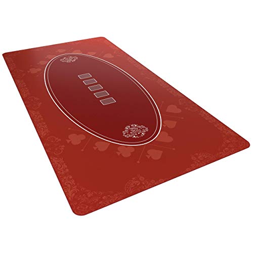 Bullets Playing Cards Designer Pokermatte rot in 200 x 100 cm für den eigenen Pokertisch - XXL Deluxe Pokertuch – Pokerteppich – Pokertischauflage …… von Bullets Playing Cards