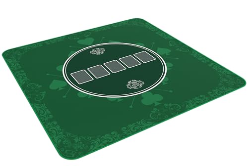 Bullets Playing Cards Heads-Up Pokermatte grün in 80 x 80cm für den eigenen Pokertisch - Deluxe Pokertuch – Pokerteppich – Pokertischauflage… von Bullets Playing Cards