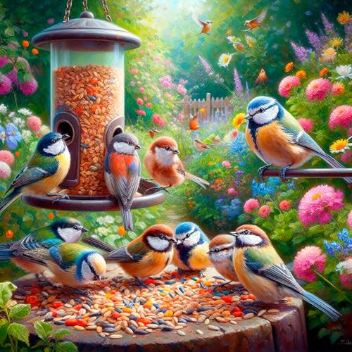 Bullglesup Puzzle für Erwachsene 1024 Teile, Feed Bird Passen Perfekt Ineinander Buchstaben Auf der Rückseite Kein Staub, Spielzeug für Männer Frauen Ältere (50 x 50 cm), 1:1 Poster von Bullglesup