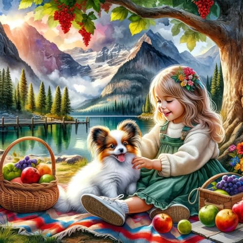 Bullglesup Puzzle für Erwachsene 1024 Teile, Little Girl mit Poster, Teile Passen Perfekt Ineinander Buchstaben Auf der Rückseite Kein Staub, Geschenk für Ältere Senioren (50 x 50cm) von Bullglesup