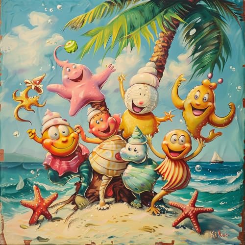 Bullglesup Puzzles für Erwachsene, 1024 Teile, Cartoon-Strand mit Schildkröte mit Schmetterlingen, Puzzle mit Poster-Buchstaben auf der Rückseite, einzigartige Teile passen gut, kein Staub (49,8 x Bullglesup Puzzles für Erwachsene, 1024 Teile, Cartoon-Strand mit Schildkröte mit Schmetterlingen, Puzzle mit Poster-Buchstaben auf der Rückseite, einzigartige Teile passen gut, kein Staub (49,8 x von Bullglesup