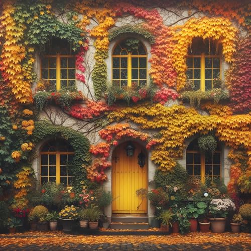 Bullglesup Puzzles für Erwachsene, 1024 Teile, Herbsthaus-Puzzle mit Poster-Buchstaben auf der Rückseite, einzigartige Teile passen gut, staubfrei (49,8 x 49,8 cm) von Bullglesup