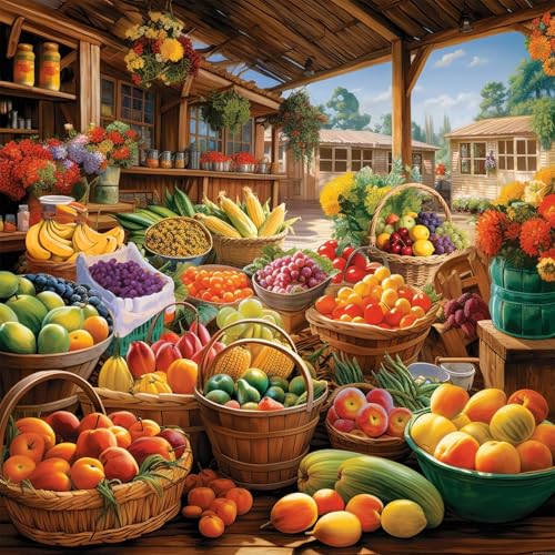 Bullglesup Puzzles für Erwachsene, 1024 Teile, Marktplatz-Puzzle mit Poster-Buchstaben auf der Rückseite, einzigartige Teile, passen gut, staubfrei, 57,9 x 57,9 cm von Bullglesup