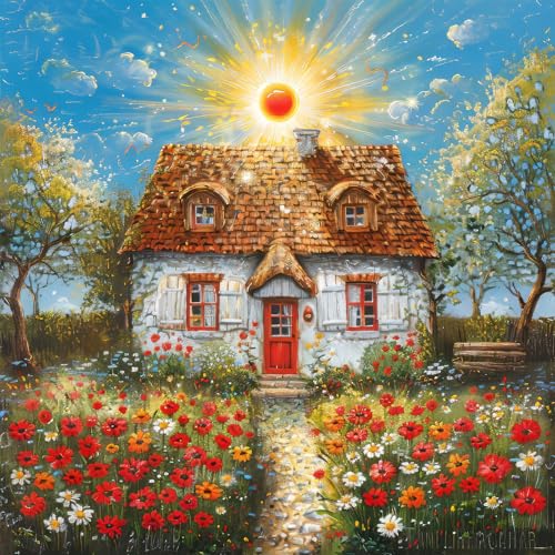 Bullglesup Puzzles für Erwachsene, 1024 Teile, schönes Cottage-Puzzle mit Poster-Buchstaben auf der Rückseite, einzigartige Teile, passen gut, staubfrei, 49,8 x 49,8 cm von Bullglesup