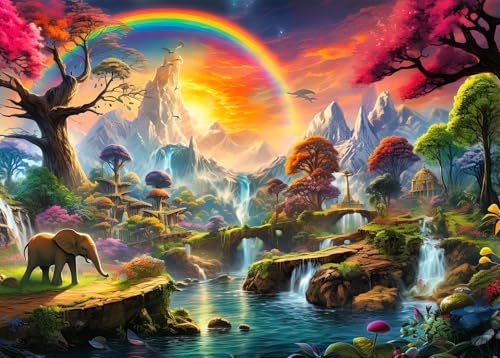 Bullglesup Puzzles für Erwachsene, groß, 777 Teile, Regenbogen-Puzzle mit Poster-Buchstaben auf der Rückseite, einzigartige Teile passen gut, staubfrei (69,8 x 49,8 cm) von Bullglesup
