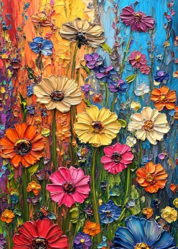 Bullglesup Puzzles für Erwachsene, groß, 777 Teile, ruhige Blumen, Puzzle mit Poster-Buchstaben auf der Rückseite, einzigartige Teile, passen gut, staubfrei, 69,8 x 49,8 cm von Bullglesup