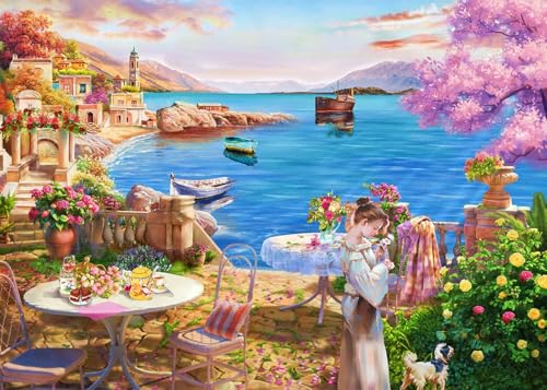 Puzzle für Erwachsene 1000 Teile, Lakeside Retreat, Passen Perfekt Ineinander Buchstaben Auf der Rückseite Kein Staub, Spielzeug für Männer Frauen Ältere (70 x 50 cm), 1:1 Poster von Bullglesup