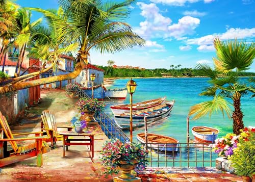 Puzzle für Erwachsene 1000 Teile, Resort Bay, Passen Perfekt Ineinander Buchstaben Auf der Rückseite Kein Staub, Spielzeug für Männer Frauen Ältere (70 x 50 cm), 1:1 Poster von Bullglesup