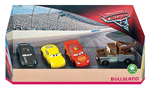 Bullyland 12167 - Spielfigurenset, Disney Pixar Cars 3 in Geschenk Box, liebevoll handbemalte Figuren, PVC-frei, tolles Geschenk für Jungen und Mädchen zum fantasievollen Spielen von Bullyland