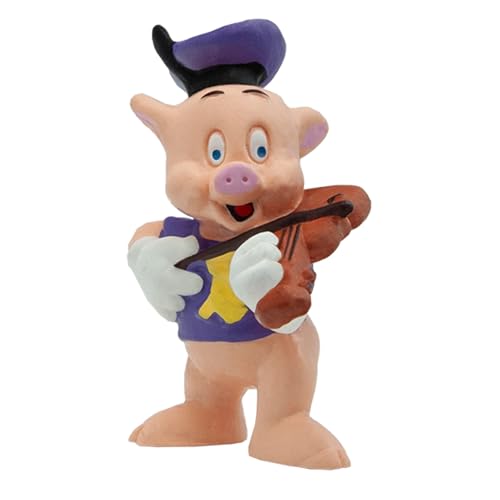 Bullyland 12491 - Spielfigur Fiedler aus Walt Disney Die drei kleinen Schweinchen, ca. 6,2 cm, detailgetreu, ideal als kleines Geschenk für Kinder ab 3 Jahren von Bullyland