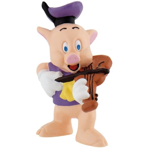 Bullyland 12491 - Spielfigur Fiedler aus Walt Disney Die drei kleinen Schweinchen, ca. 6,2 cm, detailgetreu, ideal als kleines Geschenk für Kinder ab 3 Jahren von Bullyland
