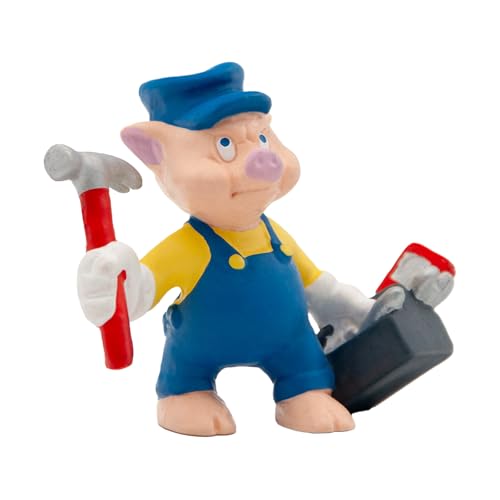 Bullyland 12492 - Spielfigur Schlau aus Walt Disney Die drei kleinen Schweinchen, ca. 7,2 cm, detailgetreu, ideal als kleines Geschenk für Kinder ab 3 Jahren von Bullyland