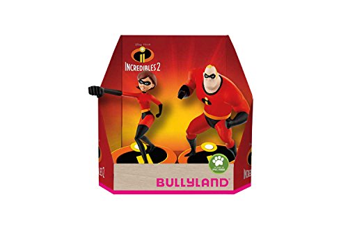 Bullyland 13288 - Spielfigurenset, Walt Disney Die Unglaublichen 2 - Mr. Incredible und Elastigirl, liebevoll handbemalte Figuren, PVC-frei, für Jungen und Mädchen zum fantasievollen Spielen von Bullyland