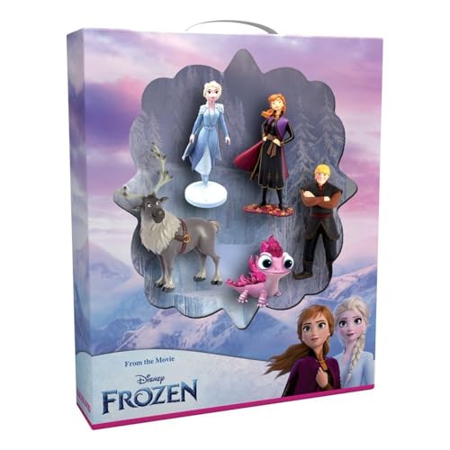 Bullyland 13414 - Spielfiguren Jubiläums-Set Prinzessin Elsa, Anna, Salamander Bruni, Kristoff und Sven aus Walt Disney Die Eiskönigin 2, ideal als kleines Geschenk für Kinder ab 3 Jahren von Bullyland