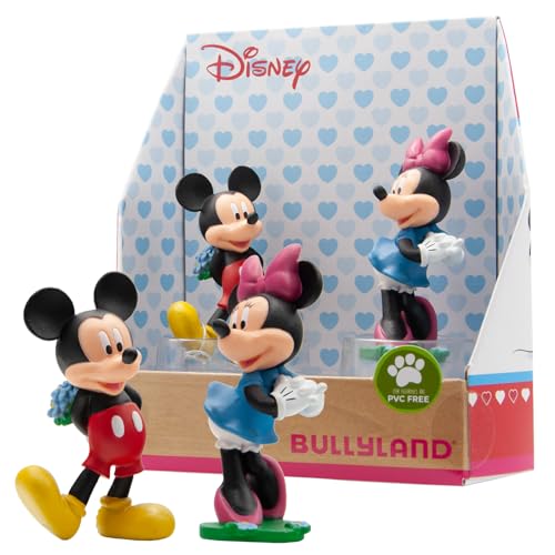 Bullyland 15077 - Spielfiguren Set Walt Dinsey Mickey & Minnie Mouse zum Valentinstag, detailgetreu, als kleines Geschenk für Kinder ab 3 Jahren von Bullyland