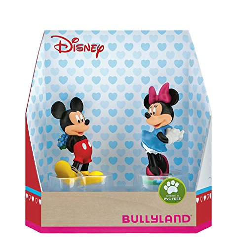 Bullyland 15077 - Spielfiguren Set Walt Dinsey Mickey & Minnie Mouse zum Valentinstag, detailgetreu, als kleines Geschenk für Kinder ab 3 Jahren von Bullyland