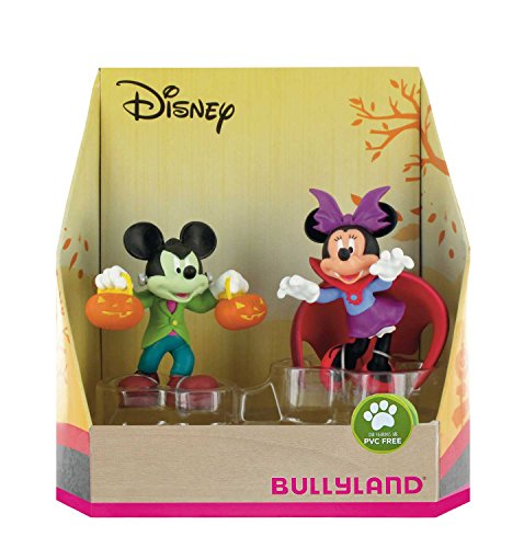 Bullyland 15082 - Spielfiguren Set Walt Dinsey Mickey & Minnie Mouse im Halloweenkostüm, detailgetreu, als kleines Geschenk für Kinder ab 3 Jahren von Bullyland
