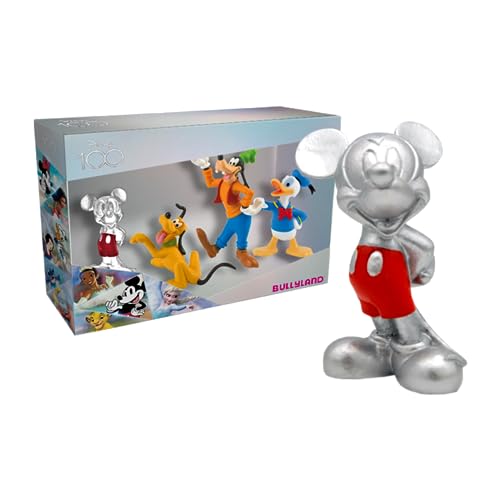 Bullyland 15150 - 100 Jahre Disney Jubiläumsset mit Mickey Mouse, Pluto, Goofy, Donald Duck, ideal als kleines Geschenk für Kinder ab 3 Jahren von Bullyland