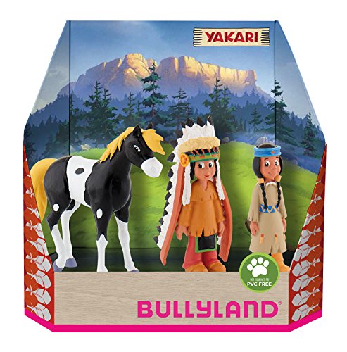 Bullyland 43309 - Spielfiguren Set Indianer Yakari, Regenbogen und kleiner Donner aus Yakari, detailgetreu, ideal als kleines Geschenk für Kinder ab 3 Jahren von Bullyland