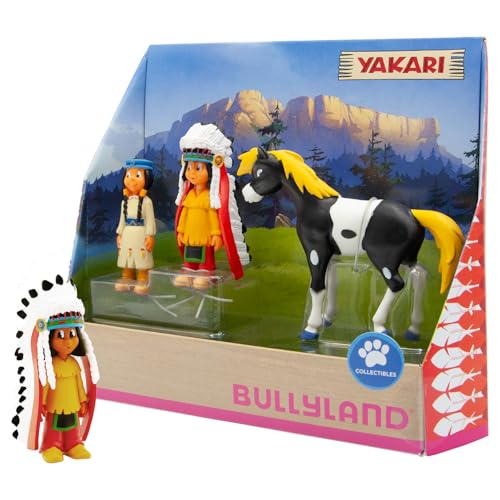 Bullyland 43309 - Spielfiguren Set Indianer Yakari, Regenbogen und kleiner Donner aus Yakari, detailgetreu, ideal als kleines Geschenk für Kinder ab 3 Jahren von Bullyland