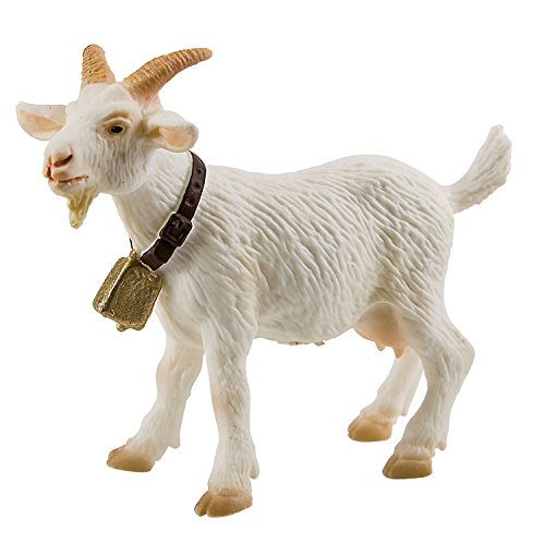 Bullyland 62318 - Spielfigur Ziege weiß, ca. 9 cm große Tierfigur, detailgetreu, PVC-frei, ideal als kleines Geschenk für Kinder ab 3 Jahren von Bullyland