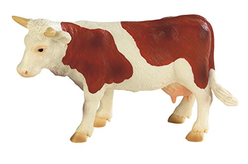 Bullyland 62610 - Spielfigur Kuh Fanny weiß-braun gefleckt, ca. 12,2 cm große Tierfigur, detailgetreu, PVC-frei, ideal als kleines Geschenk für Kinder ab 3 Jahren von Bullyland