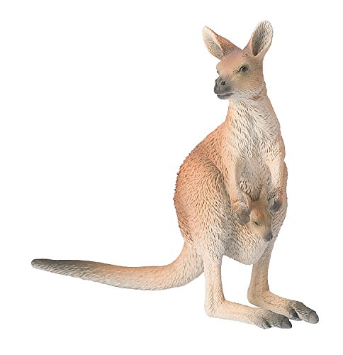 Bullyland 63565 - Spielfigur Rotes Riesen-Känguru, ca. 11,7 cm große Tierfigur, detailgetreu, PVC-frei, ideal als Tortenfigur und kleines Geschenk für Kinder ab 3 Jahren von Bullyland