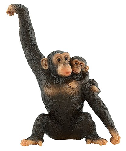 Bullyland 63594 - Spielfigur Schimpansin mit Baby, ca. 10,5 cm große Tierfigur, detailgetreu, PVC-frei, ideal als kleines Geschenk für Kinder ab 3 Jahren von Bullyland