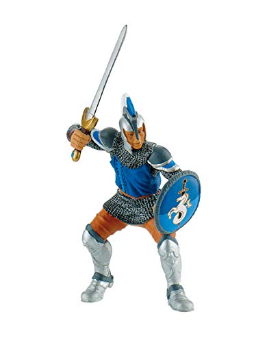 Bullyland 80764 - Spielfigur Kampfbereiter Schwertkämpfer in blauer Rüstung, ca. 11,5 cm, detailgetreu, PVC-frei, ideal als kleines Geschenk für Kinder ab 3 Jahren von Bullyland