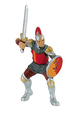 Bullyland 80765 - Spielfigur Kampfbereiter Schwertkämpfer in roter Rüstung, ca. 11,5 cm, detailgetreu, PVC-frei, ideal als kleines Geschenk für Kinder ab 3 Jahren von Bullyland