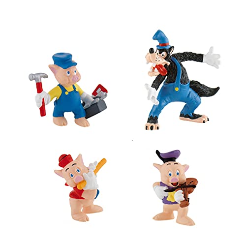 Bullyland - Disneys 3 kleine Schweinchen - Spielset 4 Figuren inkl. böser Wolf von Bullyland