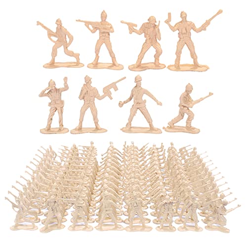 Bumdenuu 100 Teile/Packung Hoch 4,5 cm Mini Soldat Modell Kunststoff Spielzeug Simulation Kampfmodelle ZubehöR für Kinder Sand Farbe von Bumdenuu