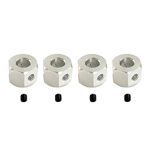 Bumdenuu 4 STÜCKE 5 Mm Bis 12 Mm Metall Kombinierer Rad Naben Sechskant Adapter für WPL D12 C14 C24 B14 B16 MN D90 D91 RC Auto Upgrade Teile, Silber von Bumdenuu