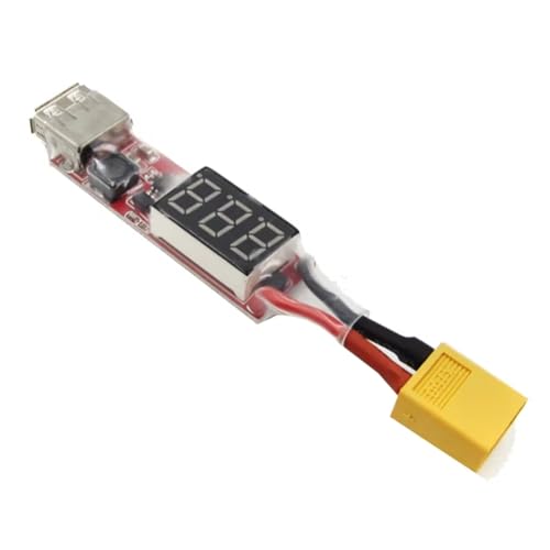 Bumiva USB-Ladekonverter für Lipo-Lithium-Batterie 2S-6S, XT60-Anschluss mit Spannungsanzeige, Sicherheitsfunktionen für das Telefon von Bumiva