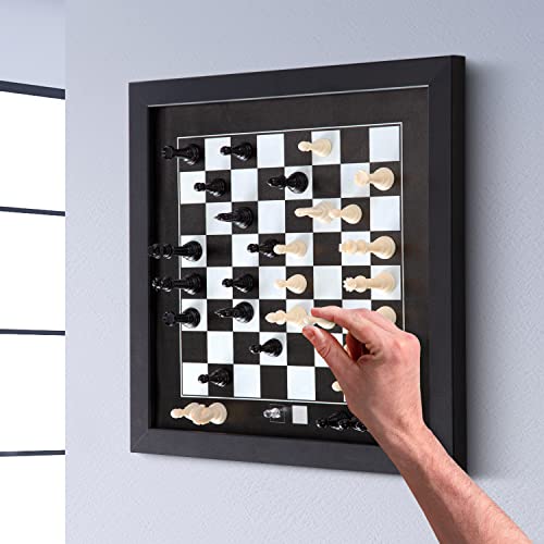 Bundaloo Magnetisches SchachSet zum Aufhängen – Wand oder Deckenhalterung aus Holz mit schwarzen & weißen Spielstücken – Schachbrett Spielkunst & Dekor für Zuhause und Büro – schwarzer Holzrahmen, Bundaloo Magnetisches SchachSet zum Aufhängen – Wand oder Deckenhalterung aus Holz mit schwarzen & weißen Spielstücken – Schachbrett Spielkunst & Dekor für Zuhause und Büro – schwarzer Holzrahmen, von Bundaloo