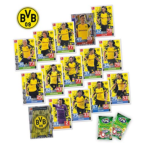 Match Attax Bundesliga 2018/19 - Borussia Dortmund Mannschafts-Set 15 Karten Basiskarten Clubkarte Starspieler + 2X Fini Football - deutsche Ausgabe von Bundesliga Match Attax 2018/19