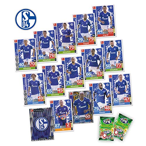 Match Attax Bundesliga 2018/19 - FC Schalke 04 Mannschafts-Set 15 Karten Basiskarten Clubkarte Starspieler + 2X Fini Football - deutsche Ausgabe von Bundesliga Match Attax 2018/19