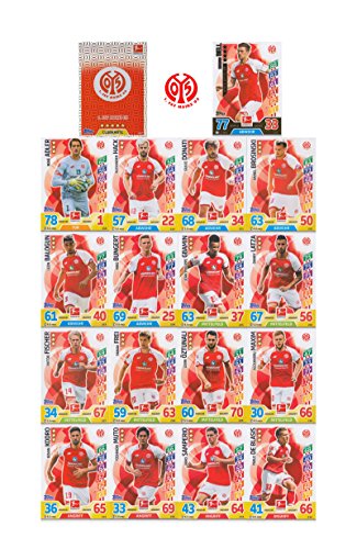 Match Attax Bundesliga 2017 2018 - 1. FSV Mainz 05 Mannschafts-Set 18 Karten Basiskarten Clubkarte Starspieler - Deutsche Ausgabe von Bundesliga Match Attax