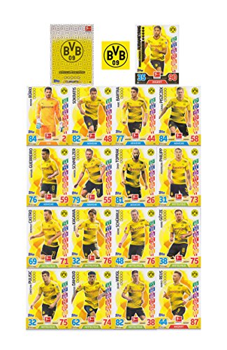 Match Attax Bundesliga 2017 2018 - Borussia Dortmund Mannschafts-Set 18 Karten Basiskarten Clubkarte Starspieler BVB - Deutsche Ausgabe von Bundesliga Match Attax