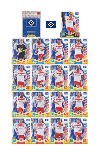 Match Attax Bundesliga 2017 2018 - Hamburger SV Mannschafts-Set 18 Karten Basiskarten Clubkarte Starspieler - Deutsche Ausgabe von Bundesliga Match Attax