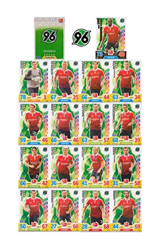 Match Attax Bundesliga 2017 2018 - Hannover 96 Mannschafts-Set 18 Karten Basiskarten Clubkarte Starspieler - Deutsche Ausgabe von Bundesliga Match Attax