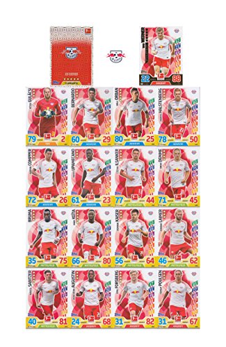 Match Attax Bundesliga 2017 2018 - RB Leipzig Mannschafts-Set 18 Karten Basiskarten Clubkarte Starspieler - Deutsche Ausgabe von Bundesliga Match Attax