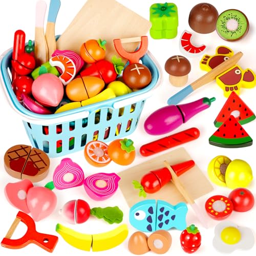 BunnyJOY Kinderküche Kaufladen Zubehör Holz, 26 Stück Spielküche Zubehör, Küchenspielzeug für Rollenspiele, Kaufmannsladen Zubehör, Holzspielzeug Geschenke für Kinder Mädchen ab 3 Jahre BunnyJOY Kinderküche Kaufladen Zubehör Holz, 26 Stück Spielküche Zubehör, Küchenspielzeug für Rollenspiele, Kaufmannsladen Zubehör, Holzspielzeug Geschenke für Kinder Mädchen ab 3 Jahre von BunnyJOY
