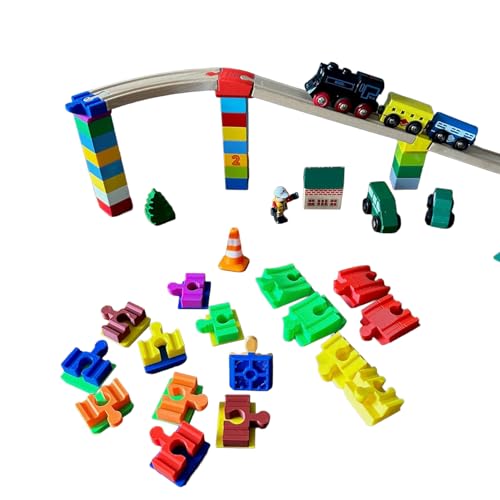 Buntiversum 16-teiliges Adapter-Set für Holzeisenbahn – Steigungen, Brücken & Hochebenen – kompatibel mit gängigen Holzschienen & Bausteinen Buntiversum 16-teiliges Adapter-Set für Holzeisenbahn – Steigungen, Brücken & Hochebenen – kompatibel mit gängigen Holzschienen & Bausteinen von Buntiversum