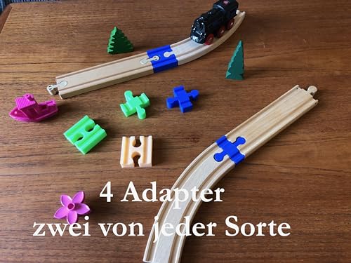 Set Lückenschluss für Brio® / Duplo® / Lego® / IKEA® Holzeisenbahn von Buntiversum
