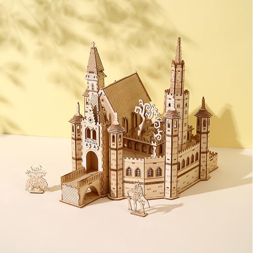 3D Holzbausatz Erwachsene Schloss, 3D Puzzle Holz Erwachsene Architektur Modellbausatz, DIY Miniatur Haus Bausatz Holz, Home Decor Gift von Buntzeug
