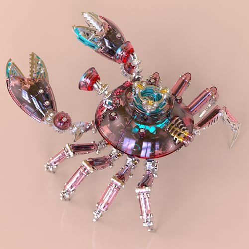 3D Metall Puzzle Erwachsene mit Licht, 3D Modellbausatz Krabbe, Buntes Steampunk Metall Puzzle 3D Erwachsene, DIY 3D Mechanical, Desktop Modell Spielzeug von Buntzeug