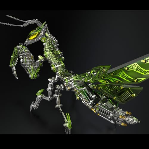 3D Metall Puzzle Erwachsene mit Licht, 3D Modellbausatz Mantis Metal Modell, Buntes Steampunk Metall Puzzle 3D Erwachsene, DIY 3D Mechanical, Desktop Modell Spielzeug von Buntzeug